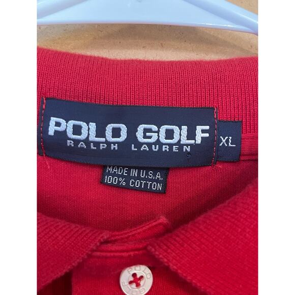 Polo Golf by Ralph Lauren Men's Size XL Red Short Sleeve 3 Button Shirt Logo - Picture 2 of 6